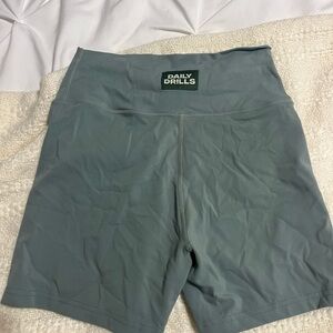 Daily Drills Women's Green Biker Shorts
